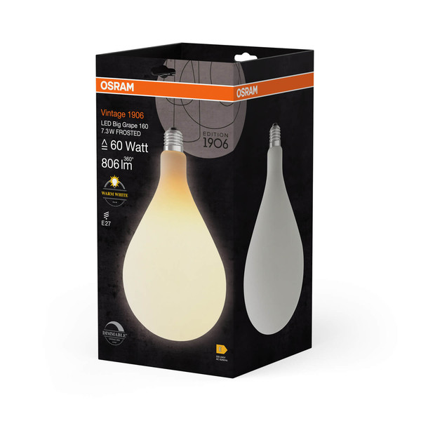 OSRAM LED Lampe Vintage 1906 Big Special Shapes 7.3W 827 Frosted E27 Dimmbar Warmweiss 4058075836228