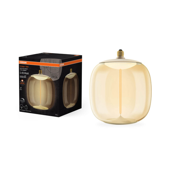 OSRAM LED Lampe VINTAGE 1906 BIG DECORATIVE BULB WITH Filament-MAGNETIC STYLE 12W 818 Amber E27 Dimmbar Warmweiss 4058075836266