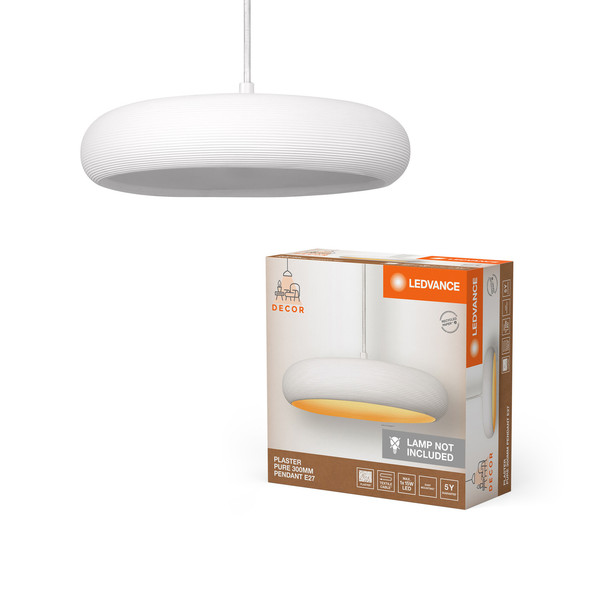 LEDVANCE Pendelleuchte Decor Plaster Pure Pendant 300 E27 White 4058075838482