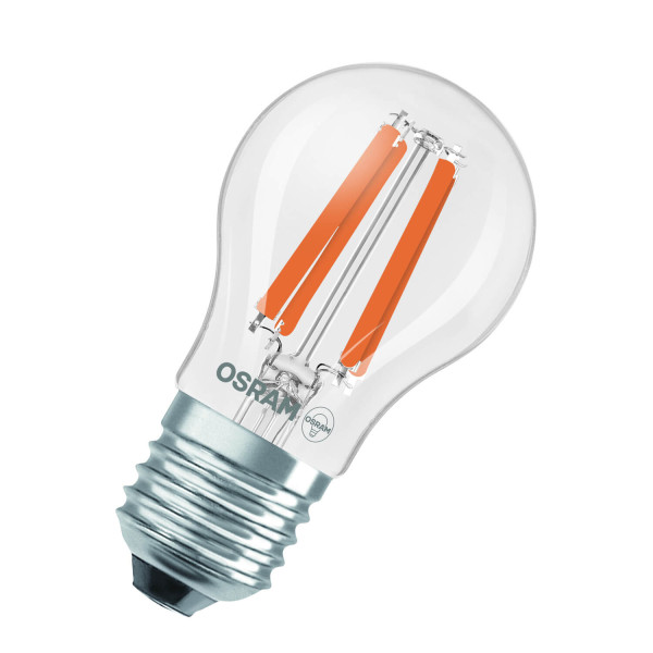 OSRAM LED Lampe CLASSIC P höchste Energieeffizienzklasse A 1.2W 827 Clear E27 Warmweiss 4058075839342