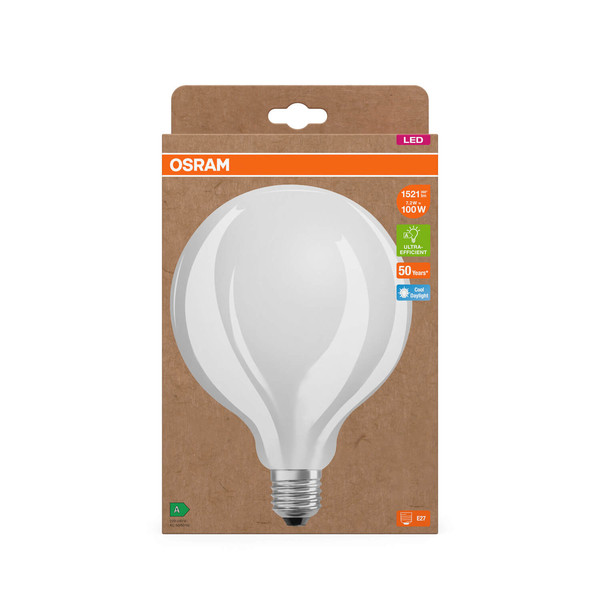 OSRAM LED Lampe LAMPS ENERGY CLASS A höchste Energieeffizienzklasse A Filament CLASSIC Globe 7.2W 865 Frosted E27 Kaltweiss 4058075839687
