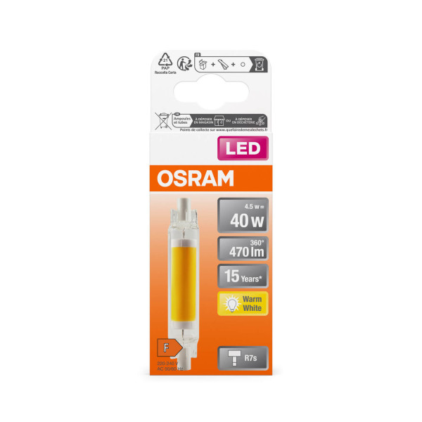 OSRAM LED Lampe SLIM LINE R7S 4.5W 827 Glas R7s Warmweiss 4058075840447