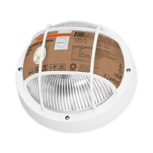 OSRAM Aussenleuchte Bulkhead Essential Round E27 White 4058075845602