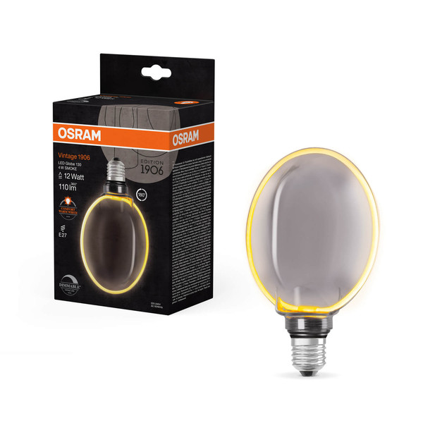 OSRAM LED Lampe VINTAGE 1906 CLASSIC GLOBE O - SHAPE Filament 4W 818 Smoke E27 Dimmbar Warmweiss 4058075846104