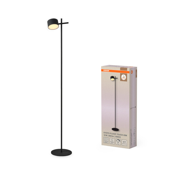 OSRAM LED Stehleuchte Decor Kyoto Floor 12W 930 TOUCH DIM Black Dimmbar 4058075846661