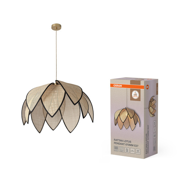 OSRAM Pendelleuchte Decor Rattan Lotus Pendant 670 E27 Brown 4058075847224