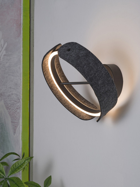 OSRAM LED Wandleuchte Decor Curve Felt Wall 20W 830 Dark Grey Warm weiß 4058075847569