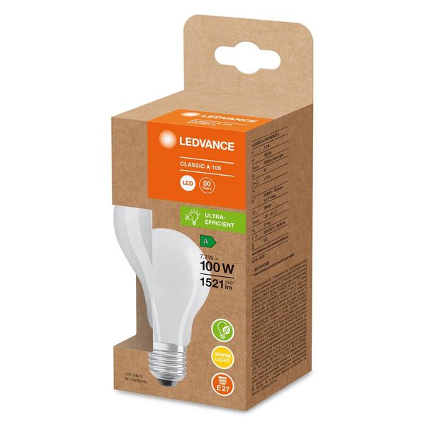 LEDVANCE LED CLASSIC höchste Effizienzklasse A 7.2W 830 gefrostet E27 Lampe 1521lm 3000K warmweiss wie 100W 4099854002885