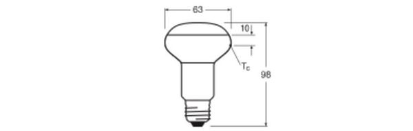 LEDVANCE LED R63 4.9W 927 E27 Lampe 345lm 2700K warmweiss wie 60W dimmbar 4099854047954