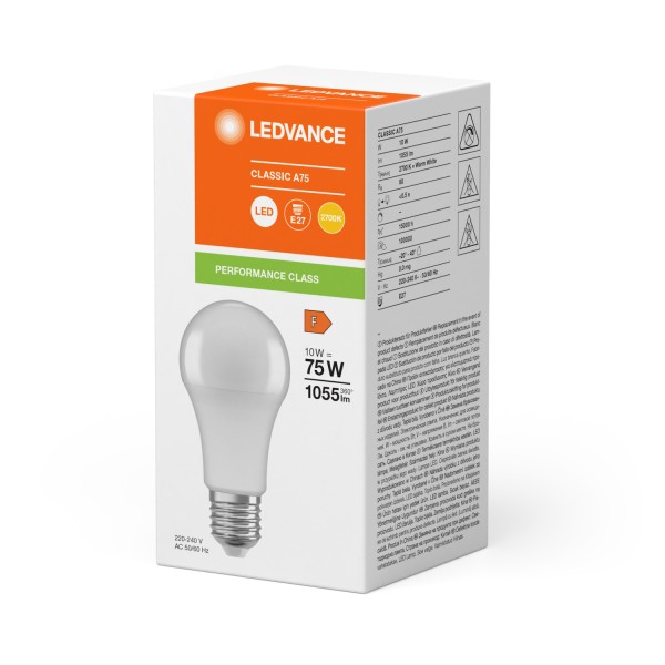 LEDVANCE LED Lampe Parathom A 75 10W E27 matt warmweiss wie 75W 4099854048821