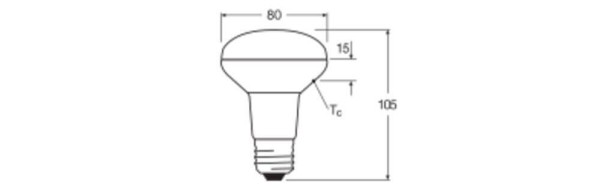 LEDVANCE LED R80 8.5W 827 E27 Lampe 670lm 2700K warmweiss wie 100W dimmbar 4099854051258