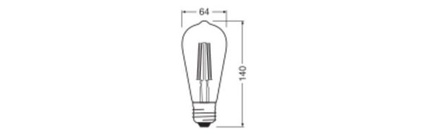 LEDVANCE LED CLASSIC EDISON höchste Effizienzklasse A 3.8W 830 klar E27 Lampe 806lm 3000K warmweiss wie 60W 4099854060236