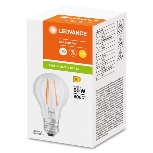 LEDVANCE PARATHOM Retrofit Classic A 6.5W warmweiss E27 4099854062582 wie 60W