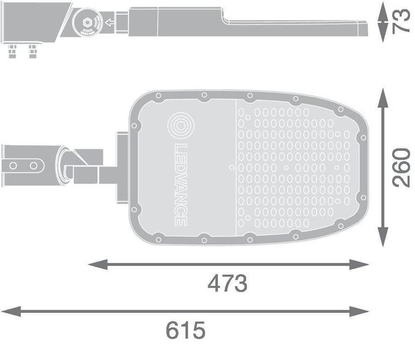 LEDVANCE STREETLIGHT AREA LARGE Straßenleuchte RV35ST 90W 740 12150lm 4000K neutralweiss IP66 4099854079849