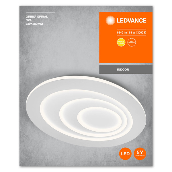 LEDVANCE LED Designleuchte ORBIS SPIRAL OVAL 72cm 63W White Warmweiss 4099854093531