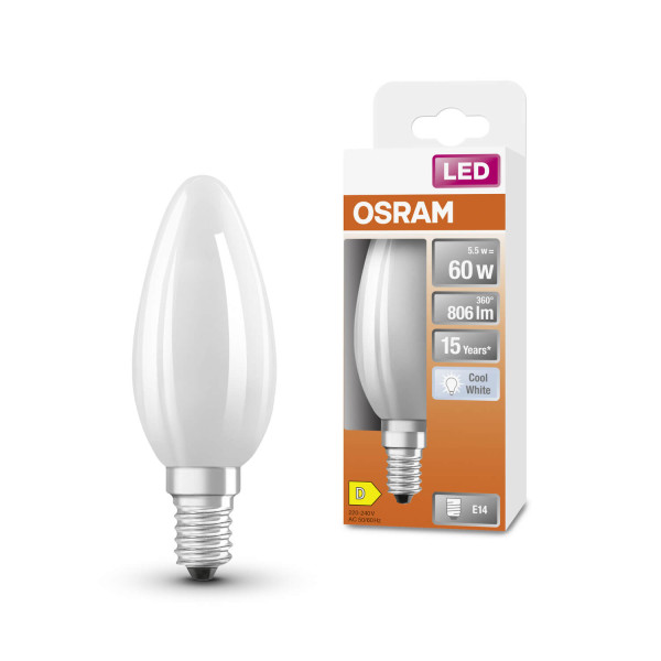 OSRAM LED Lampe Retrofit CLASSIC B 5.5W 840 Frosted E14 Neutralweiss 4099854116339