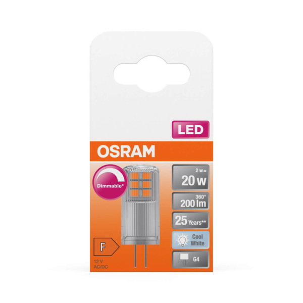 OSRAM LED Lampe PIN 12 V 2W 840 Clear G4 Dimmbar Neutralweiss 4099854154317