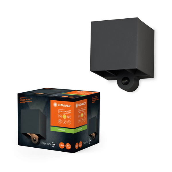 LEDVANCE LED Außenleuchte Endura Style Sensor USB Adjustable Beam Dark Gray Warmweiss 4099854185403