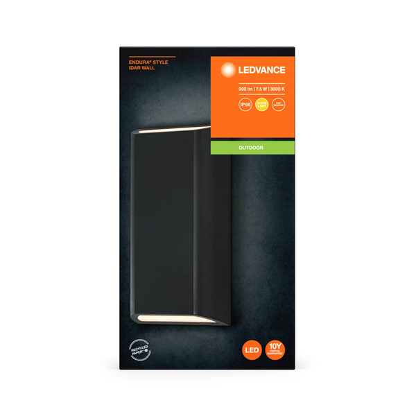 LEDVANCE LED Außenleuchte Endura Style IP65 Wall Idar Dark Gray Warmweiss 4099854217548