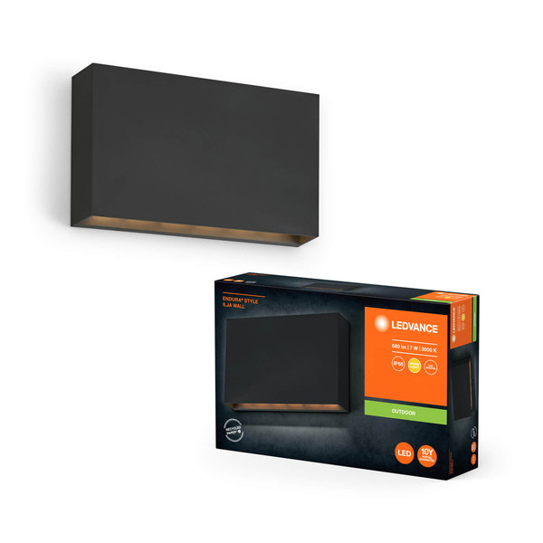 LEDVANCE LED Außenleuchte Endura Style IP65 Wall Ilja Dark Gray Warmweiss 4099854217562