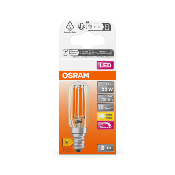 OSRAM LED Lampe SPECIAL T26 6.5W 827 Clear E14 Dimmbar Warmweiss 4099854247330