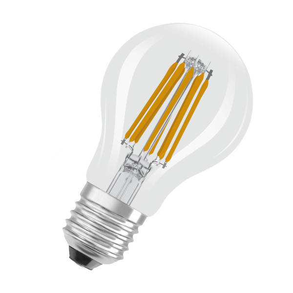 OSRAM LED Leuchtmittel LED LAMPS ENERGY CLASS A ENERGY EFFICIENCY Filament CLASSIC A 7.2W 827 Clear E27 Warm weiß 4099854297496