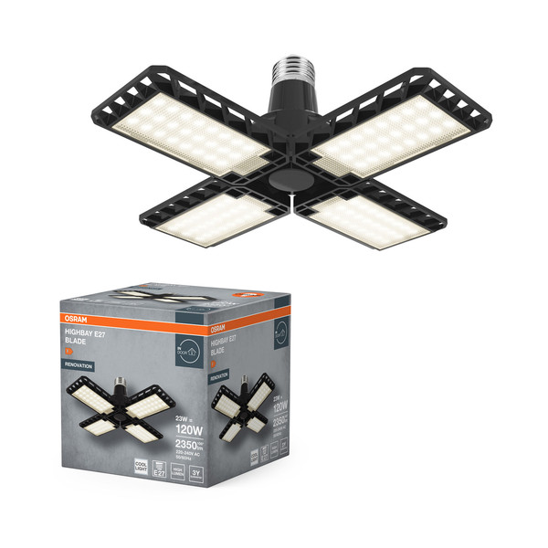 OSRAM LED Hallenleuchte Highbay Blade E27 23W 840 E27 Black 4099854429279