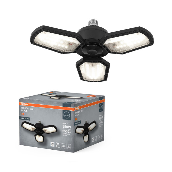 OSRAM LED Pendelleuchte Highbay Blade E27 60W 840 E27 Black 4099854429316