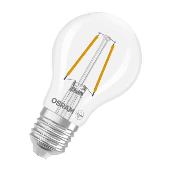 OSRAM LED Leuchtmittel LED Retrofit CLASSIC A DIM 1.8W 827 Clear E27 Dimmbar Warm weiß 4099854443749