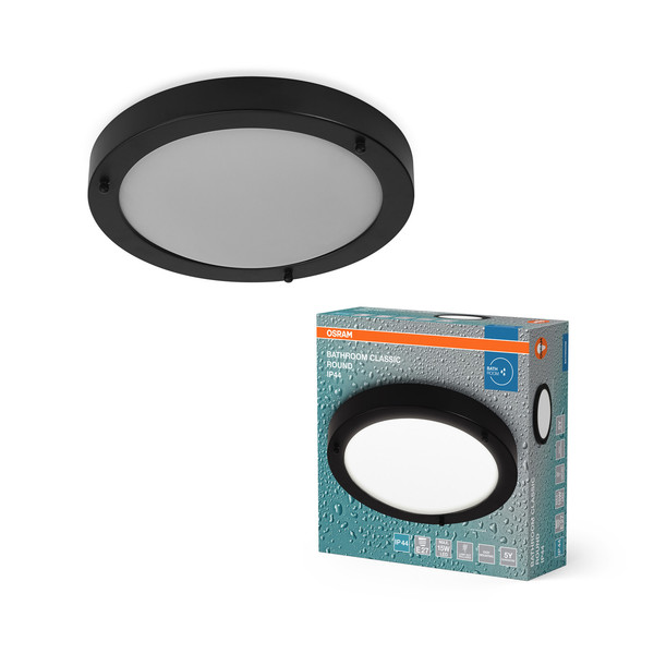 OSRAM Deckenleuchte Bathroom Ceiling Luminaire IP44 E27 310mm E27 Black 4099854444456