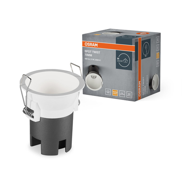 OSRAM LED Deckenleuchte LED SPOT RECESS TWIST PRO 70mm 5W 3000K White White Warm weiß 4099854446115