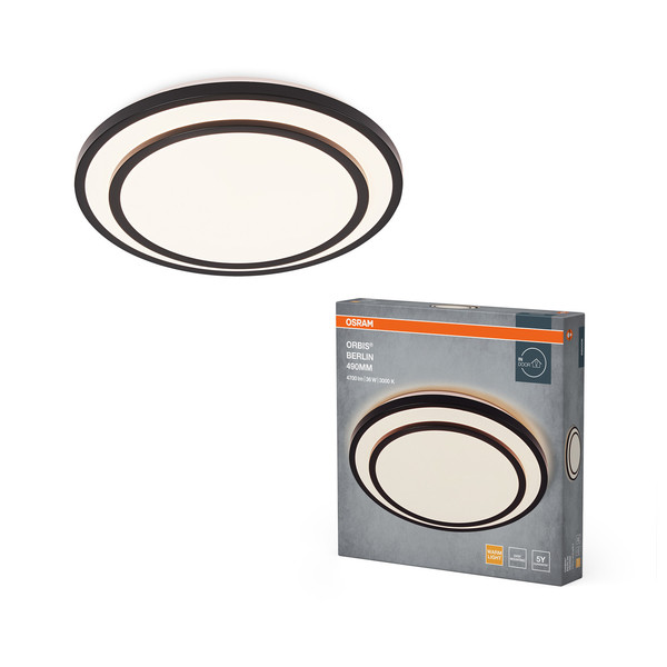 OSRAM LED Deckenleuchte ORBIS BERLIN 490 mm 36W  830 BK Warm weiß 4099854446573
