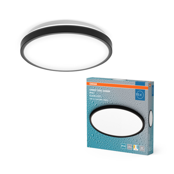 OSRAM LED Aussen-Deckenleuchte Bathroom Ceiling CCT IP44 300mm Black Click-CCT Warm weiß,Kalt weiß 4099854446795