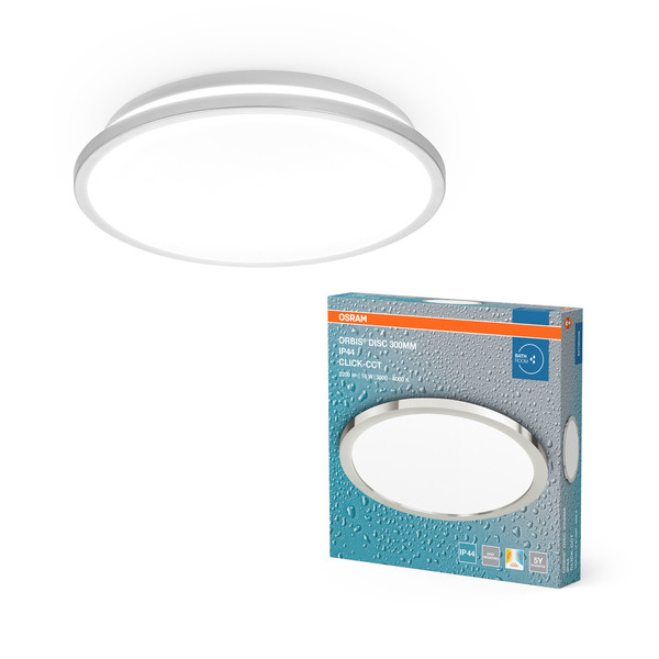 OSRAM LED Aussen-Deckenleuchte Bathroom Ceiling CCT IP44 300mm Chrome Click-CCT Warm weiß,Kalt weiß 4099854446818