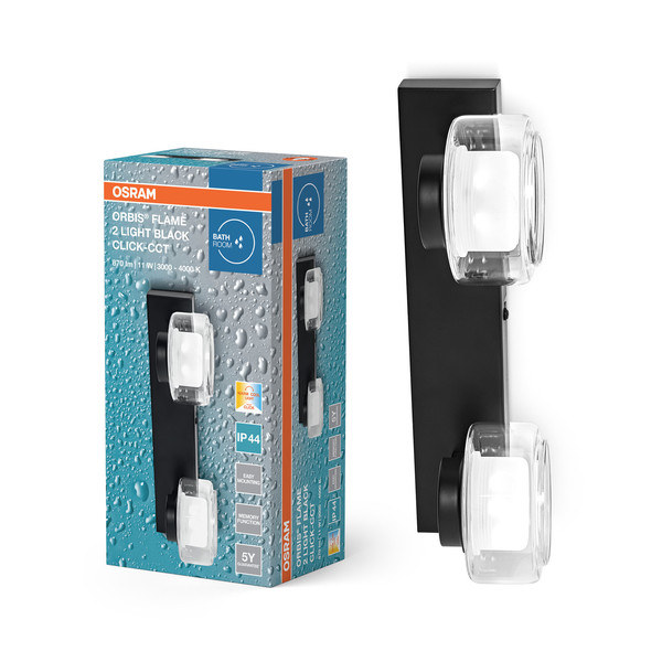 OSRAM LED Deckenleuchte Orbis Flame 2X5.5W Click CCT IP44 Black Warm weiß,Kalt weiß 4099854447785