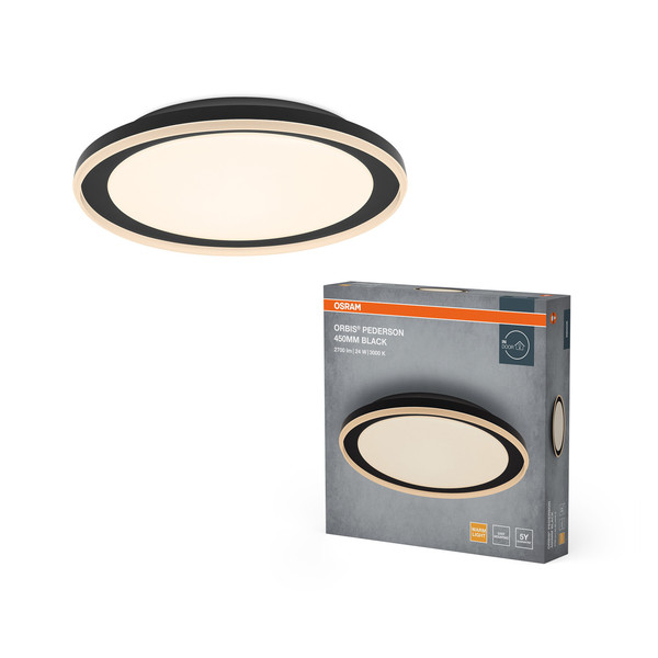 OSRAM LED Decken-Wandleuchte Orbis Pederson 450MM 24W 830 Black Warm weiß 4099854449765