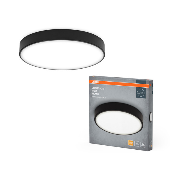 OSRAM LED Deckenleuchte CEILING MOIA 380mm 24W 830 BK Warm weiß 4099854450105