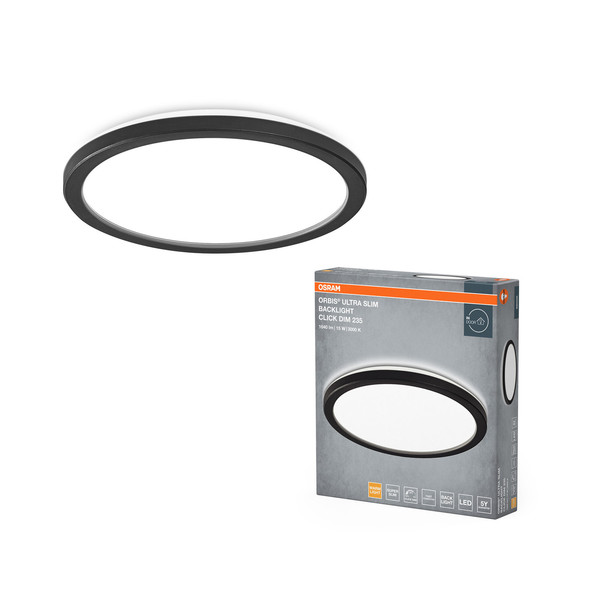 OSRAM LED Deckenleuchte ORBIS ULTRA SLIM CLICK DIM Click-Dim 235mm Black 15W Dimmbar Warm weiß 4099854450761