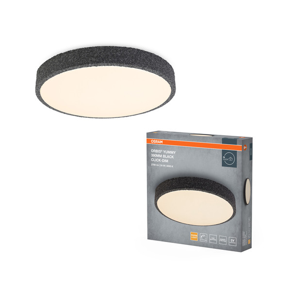 OSRAM LED Deckenleuchte Orbis Yummy 390MM 24W 830 Click DIM Black Dimmbar Warm weiß 4099854450969