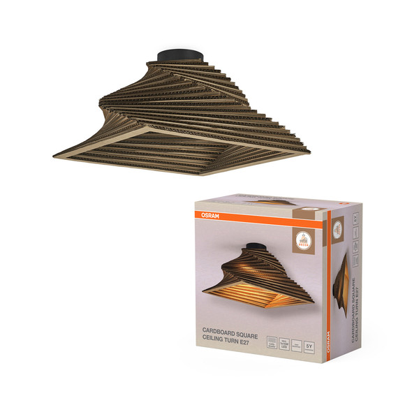 OSRAM Deckenleuchte Decor Cardboard Square Ceiling Turn E27 Brown 4099854453359