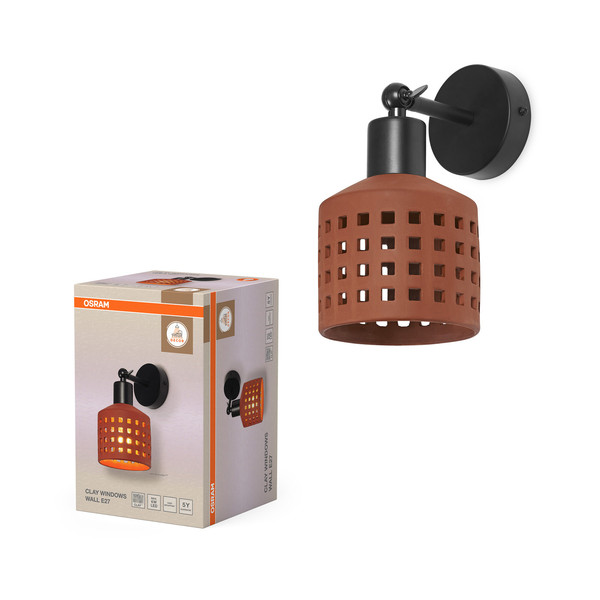 OSRAM Wandleuchte Decor Clay Windows Wall 1XE27 Brown 4099854453496