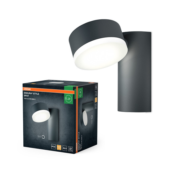OSRAM LED Aussenleuchte ENDURA STYLE SPOT ROUND 8W Dark Gray Warm weiß 4099854453533