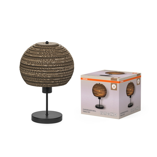 OSRAM Tischleuchte Decor Cardboard Ball Table E27 Brown 4099854453915