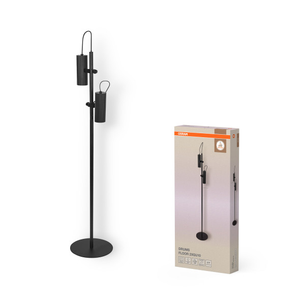 OSRAM Stehleuchte Decor Drums Floor 2XGU10 Black 4099854454264