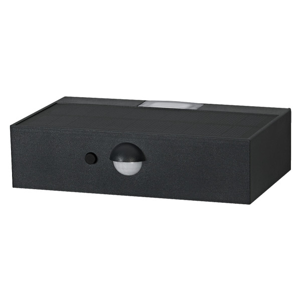 OSRAM LED Aussenleuchte Endura Style Solar Bricklume Sensor Dark Gray Warm weiß 4099854455896