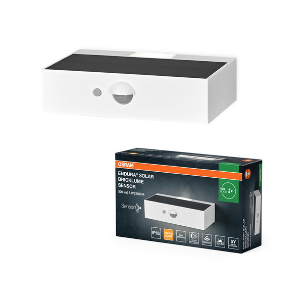 OSRAM LED Aussenleuchte Endura Style Solar Bricklume Sensor White Warm weiß 4099854455919