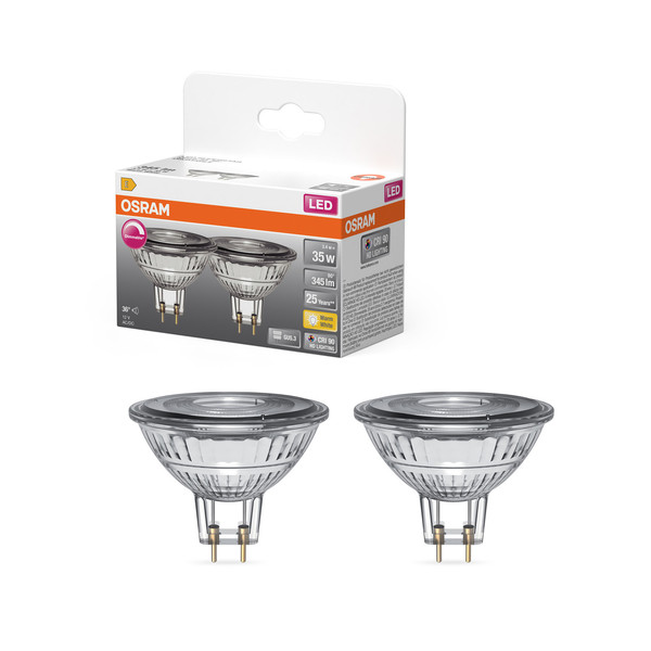 OSRAM LED Leuchtmittel LED SUPERSTAR MR16 12 V 3.4W 927 GU5.3 Dimmbar Warm weiß 4099854457074