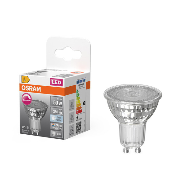 OSRAM LED Leuchtmittel LED SUPERSTAR PAR16 3.7W 940 GU10 Dimmbar Neutralweiss 4099854457500