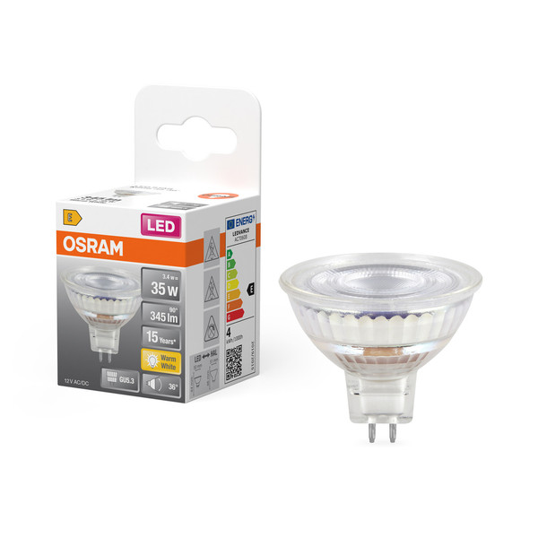 OSRAM LED Leuchtmittel LED STAR MR16 12 V 3.4W 827 GU5.3 Warm weiß 4099854458385