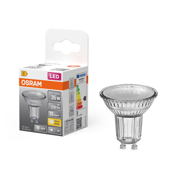 OSRAM LED Leuchtmittel LED STAR PAR16 2.4W 827 GU10 Warm weiß 4099854458484